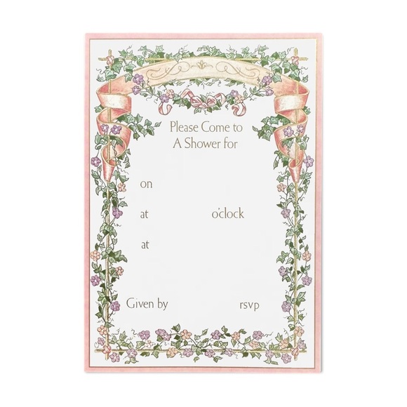 4ct Caspari Fill-In Shower Floral Invitations - Picture 15 of 15